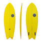 Front Side Back view  yellow TwinsBros EnjoyTwin Surfboard